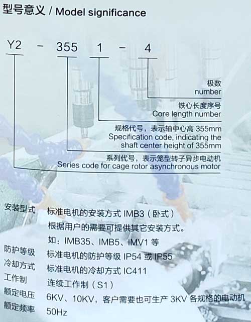 Y2緊湊型高壓電動(dòng)機(jī)型號(hào)意義